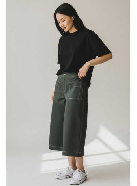 Dual Front Pockets Culottes